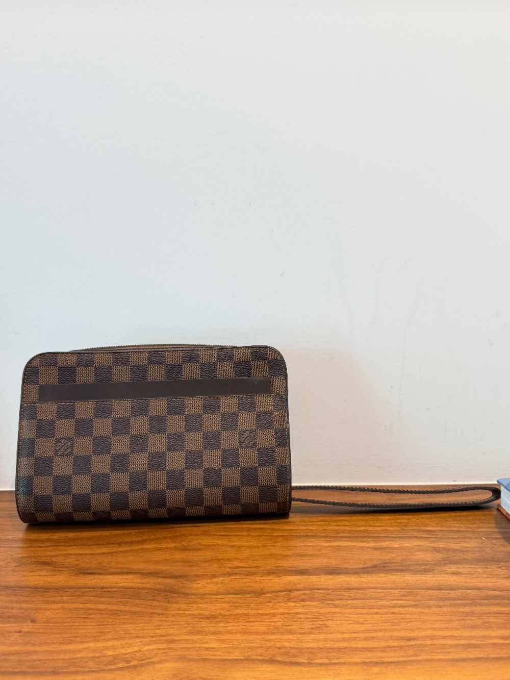 Louis Vuitton Pochette Saint Louis Clutch in Damier Ebene Canvas